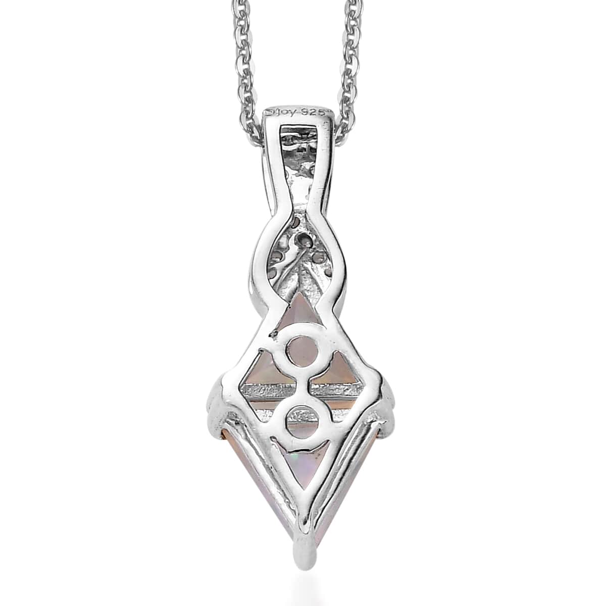 Premium Ethiopian Welo Opal and Moissanite Pendant Necklace 20 Inches in Platinum Over Sterling Silver 1.30 ctw image number 5