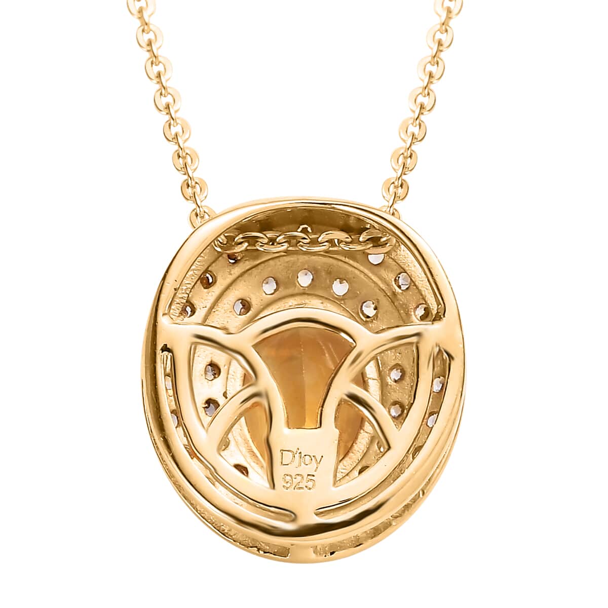 Premium Brazilian Heliodor and White Zircon Double Halo Pendant Necklace 20 Inches in Vermeil Yellow Gold Over Sterling Silver 1.50 ctw image number 4