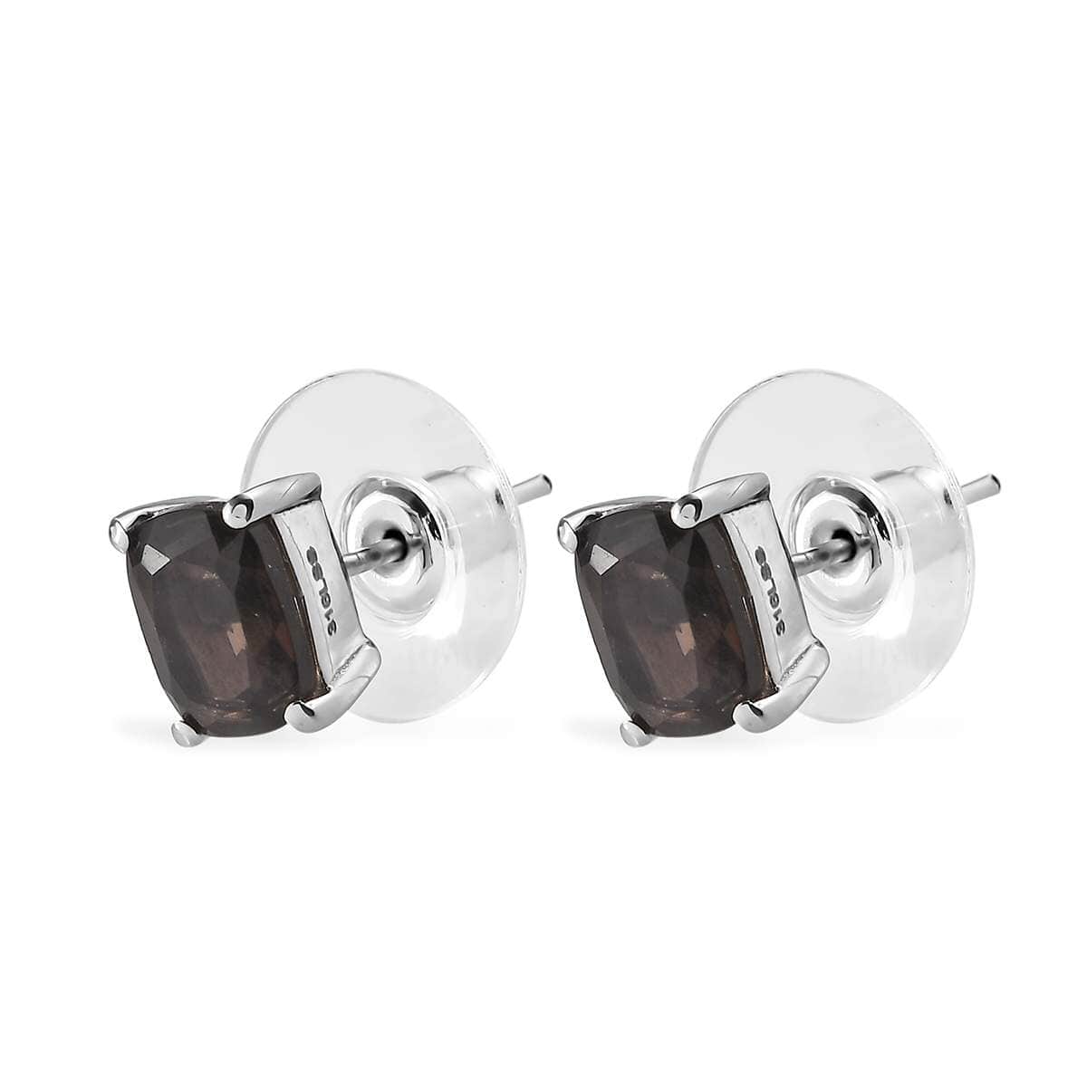 Brazilian Smoky Quartz Solitaire Stud Earrings, Ring (Size 5) and Pendant Necklace 20 Inches in Stainless Steel 13.35 ctw image number 8