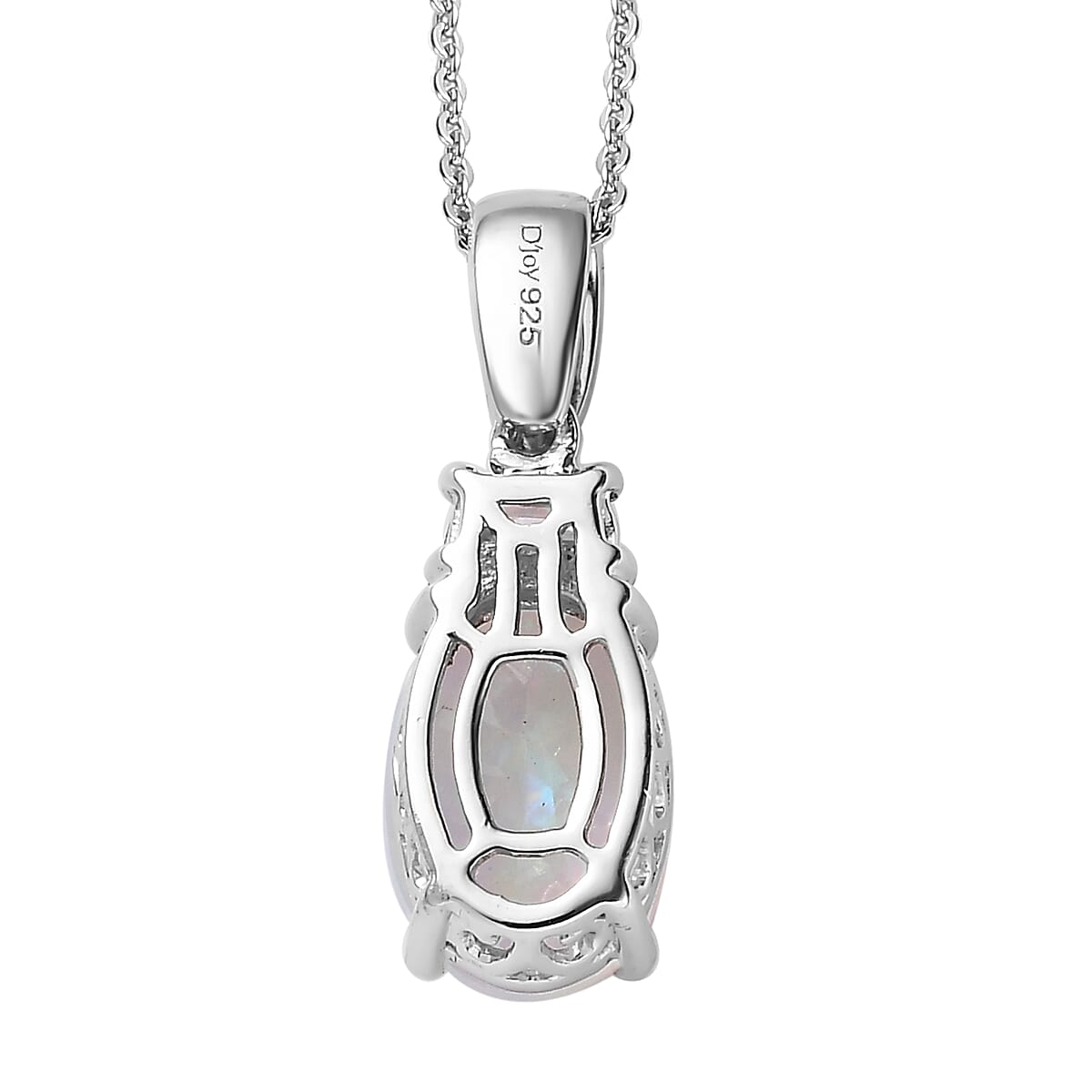 Premium Ethiopian Welo Opal and Moissanite Pendant Necklace 20 Inches in Platinum Over Sterling Silver 2.25 ctw