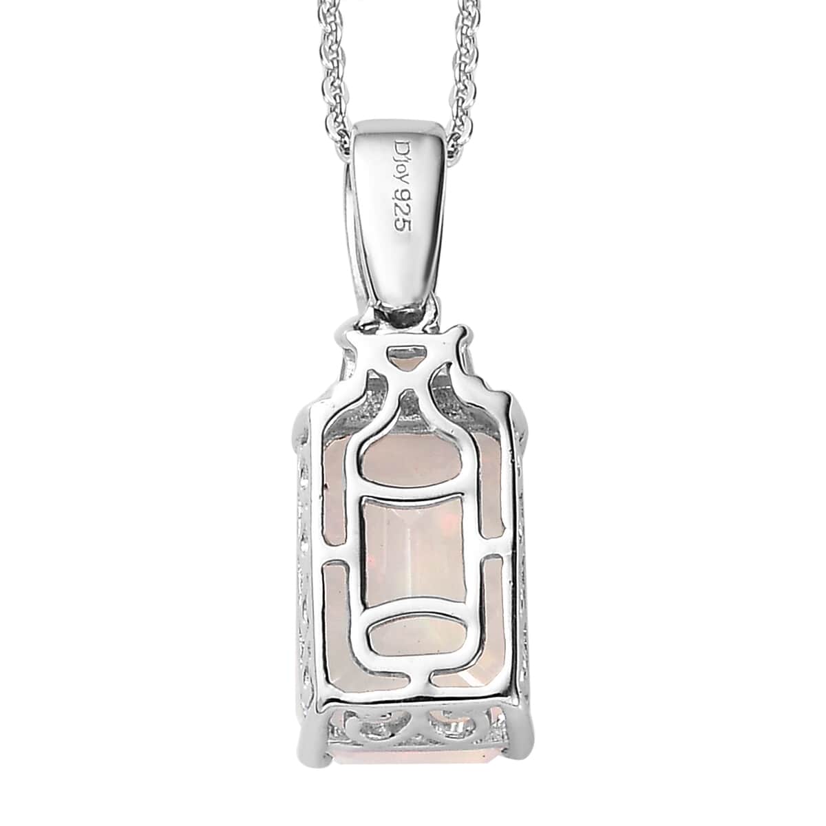 Premium Ethiopian Welo Opal and Moissanite Pendant Necklace 20 Inches in Platinum Over Sterling Silver 2.65 ctw image number 5