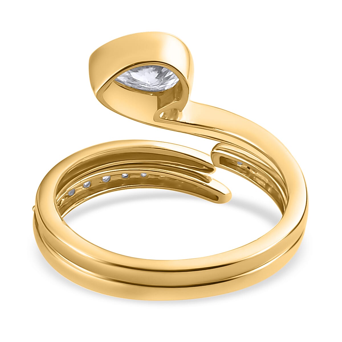 Luxoro 10K Yellow Gold Set of 2 Moissanite Stackable Eternal Love Snake Ring (Size 9.0) 0.90 ctw image number 5