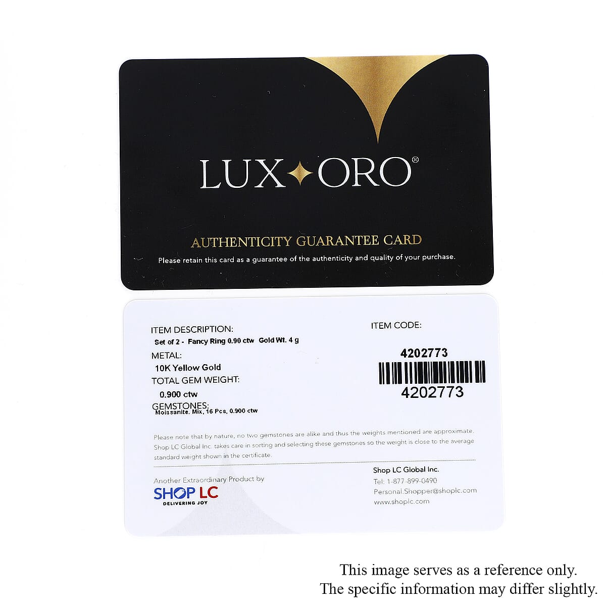 Luxoro 10K Yellow Gold Set of 2 Moissanite Stackable Eternal Love Snake Ring (Size 9.0) 0.90 ctw image number 7