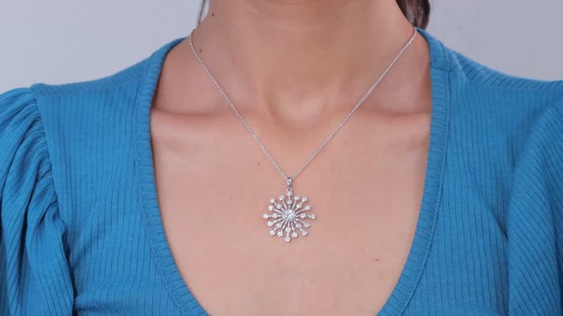 Moissanite (Rnd 6mm) Pendant Necklace (20 Inches) in Platinum Over Sterling Silver 1.50 ctw