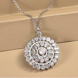 White Diamond I4 1.25 ctw Pendant Necklace in Platinum Over Sterling Silver 20 Inches