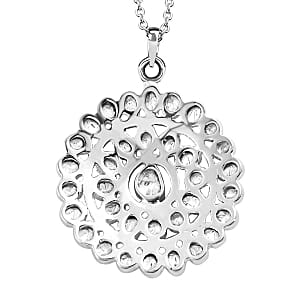 White Diamond I4 1.25 ctw Pendant Necklace in Platinum Over Sterling Silver 20 Inches