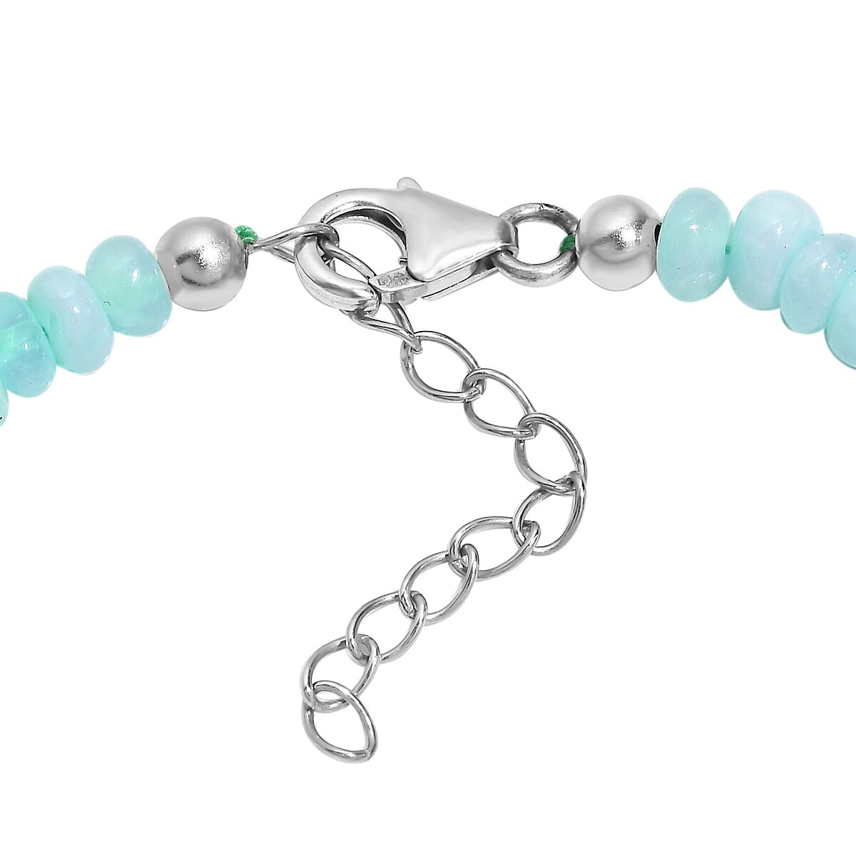 Ankur Treasure Chest Oregon Blue Opal Beaded Earrings and Bracelet (6-8In) in Platinum Over Sterling Silver 30.00 ctw image number 4