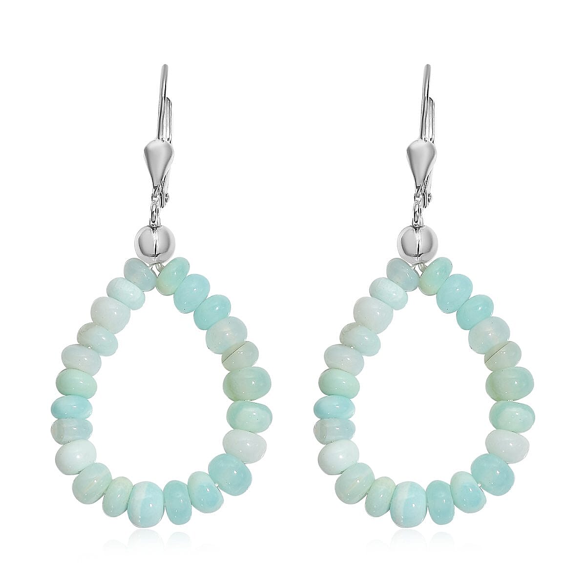 Ankur Treasure Chest Oregon Blue Opal Beaded Earrings and Bracelet (6-8In) in Platinum Over Sterling Silver 30.00 ctw image number 5