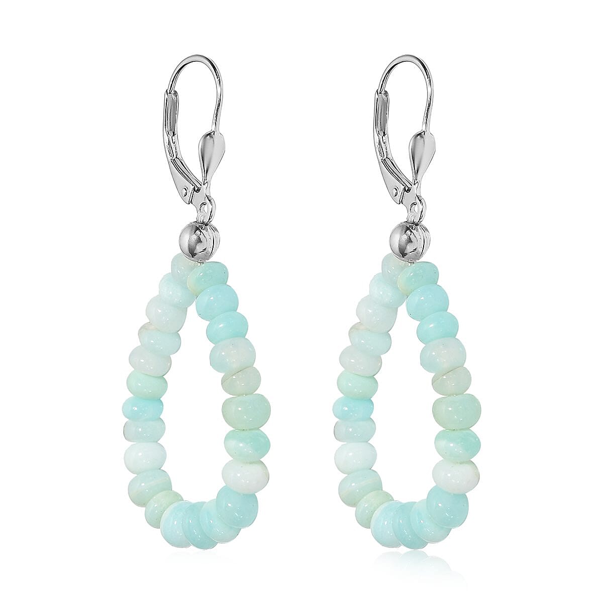 Ankur Treasure Chest Oregon Blue Opal Beaded Earrings and Bracelet (6-8In) in Platinum Over Sterling Silver 30.00 ctw image number 6