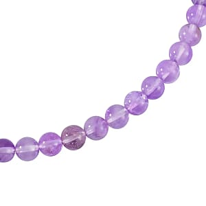 Lavender Amethyst and African Amethyst Jewelry Set of Dangle Earrings, Bolo Bracelet and Beaded Necklace, 18-22 Inch Necklace, Stainless Steel Jewelry Set 256.55 ctw