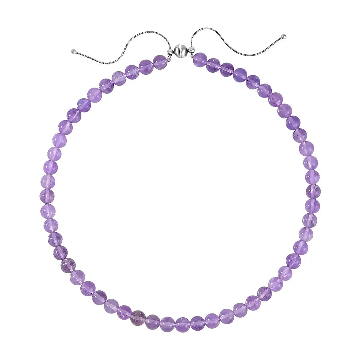 Lavender Amethyst and African Amethyst Jewelry Set of Dangle Earrings, Bolo Bracelet and Beaded Necklace, 18-22 Inch Necklace, Stainless Steel Jewelry Set 256.55 ctw
