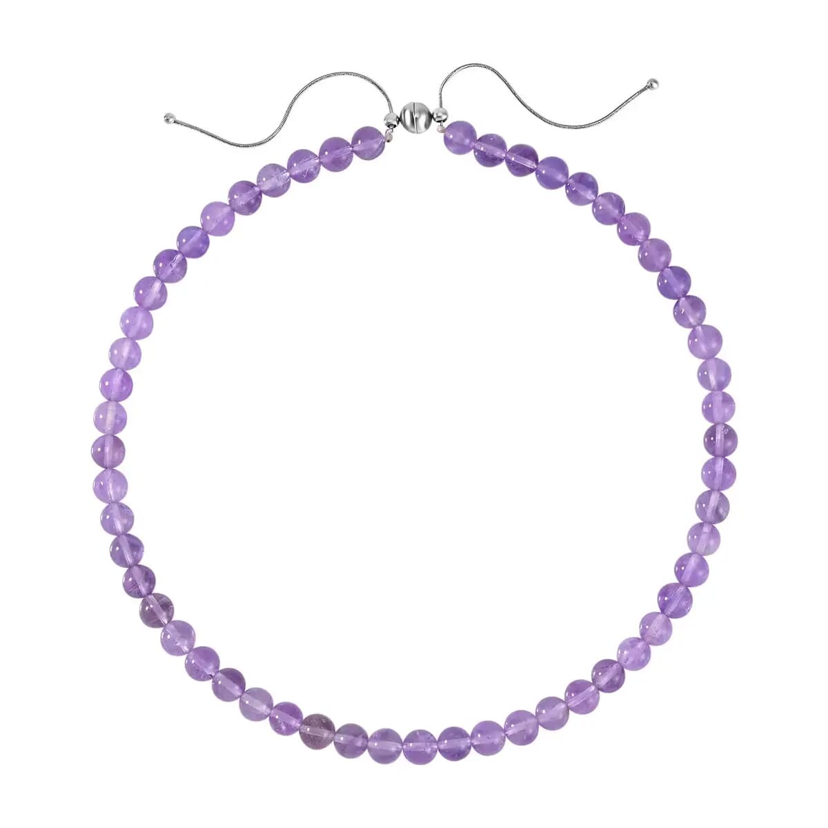Lavender Amethyst and African Amethyst Dangle Earrings, Bolo Bracelet and Beaded Necklace 18 Inches in Stainless Steel 256.55 ctw image number 6