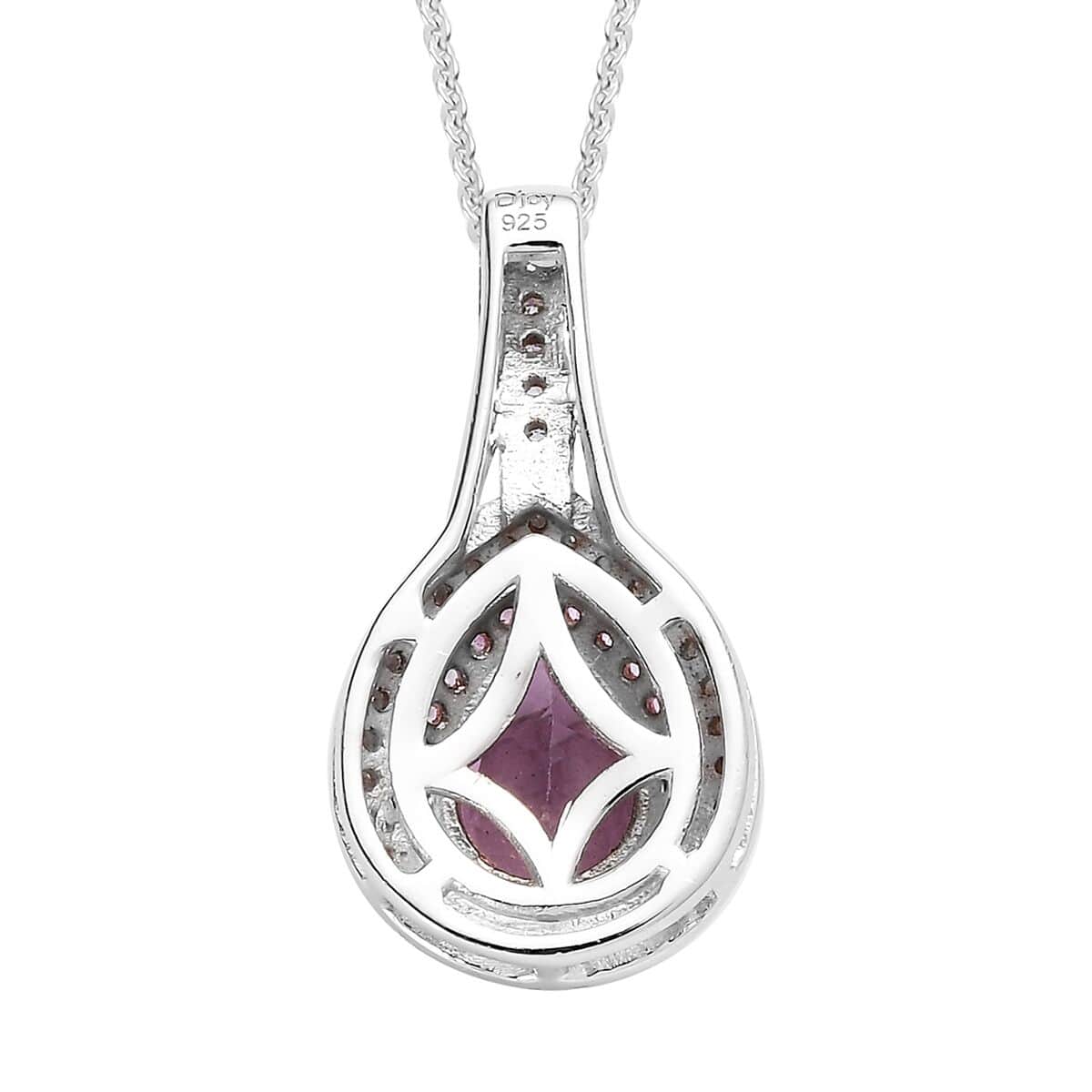 AAA Patroke Kunzite and Multi Gemstone Double Halo Pendant Necklace 20 Inches in Vermeil RG and Platinum Over Sterling Silver 1.75 ctw image number 4