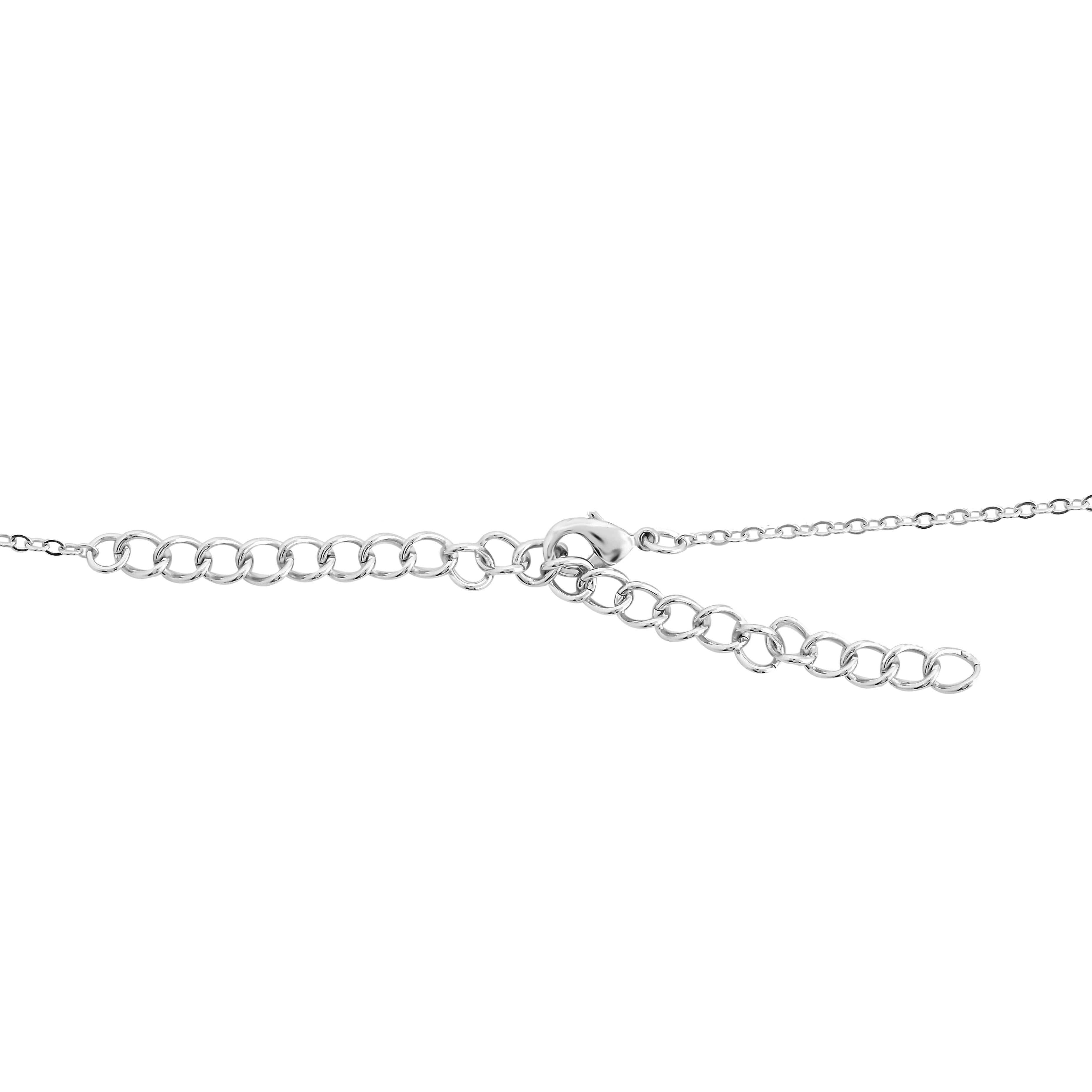 Gold Coast Freshwater Pearl and Simulated Diamond Pendant Necklace 18-20.50Inches in Silvertone 0.25 ctw