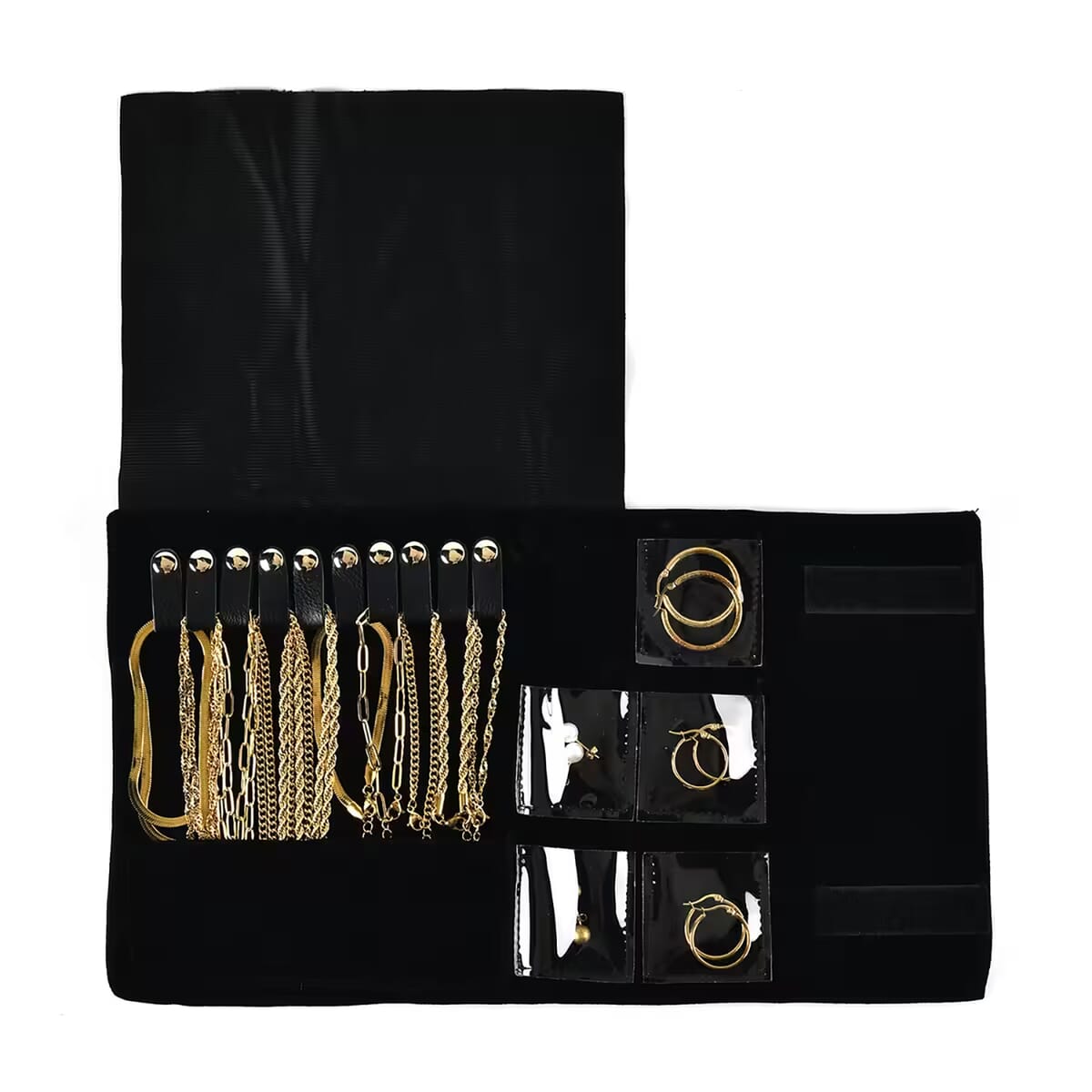 15pcs Jewelry Set with Necklace (18, 20 & 22Inch), Bracelet, Hoops, Stud Earrings in ION Plated YG Stainless Steel image number 6