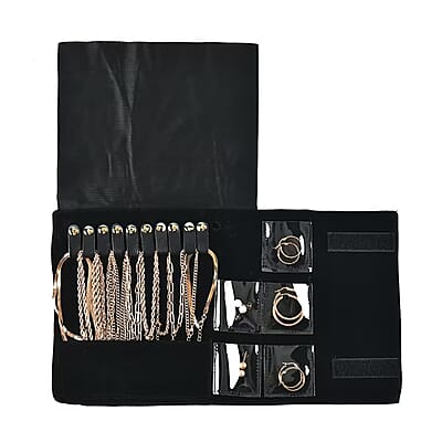 EverTrue 15pcs Jewelry Set with Necklace (18, 20 & 22Inch), Bracelet, Hoops, Stud Earrings in ION Plated RG Stainless Steel