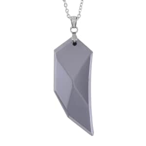 Terahertz Solitaire Pendant Necklace, Fancy Terahertz Necklace, 20 Inch Necklace, Stainless Steel Necklace 50.00 ctw