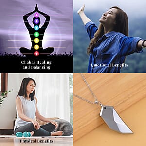 Terahertz 50.00 ctw Solitaire Pendant Necklace, Fancy Terahertz Necklace, 20 Inch Necklace, Stainless Steel Necklace