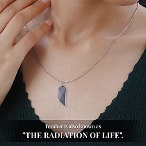 Terahertz 50.00 ctw Solitaire Pendant Necklace, Fancy Terahertz Necklace, 20 Inch Necklace, Stainless Steel Necklace