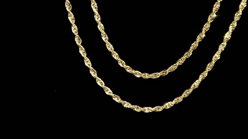 10K Yellow Gold Set of 2 Rope Chain Necklace, Rope Necklaces, Rope Chains, Gold Chain, Gold Necklace, 18 Inch Chain Necklace 1.5mm 2.60 Grams