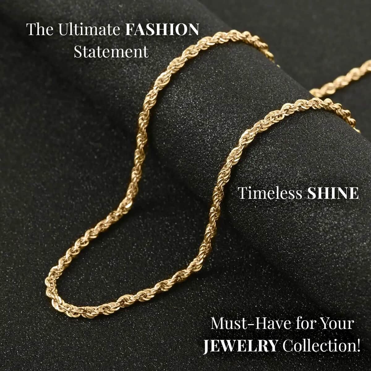 10K Yellow Gold Set of 2 Rope Chain Necklace, Rope Necklaces, Rope Chains, Gold Chain, Gold Necklace, 18 Inch Chain Necklace 1.5mm 2.60 Grams image number 1