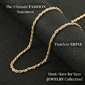 10K Yellow Gold Set of 2 Rope Chain Necklace, Rope Necklaces, Rope Chains, Gold Chain, Gold Necklace, 18 Inch Chain Necklace 1.5mm 2.60 Grams