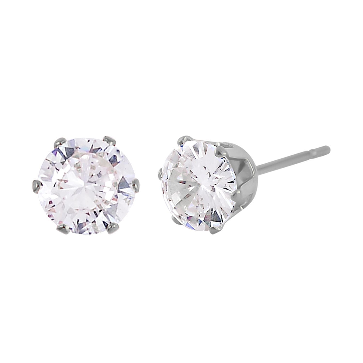 Evertrue Set of 4 pairs Simulated Diamond, Austrian Crystal Hoops and Stud Earrings in Stainless Steel