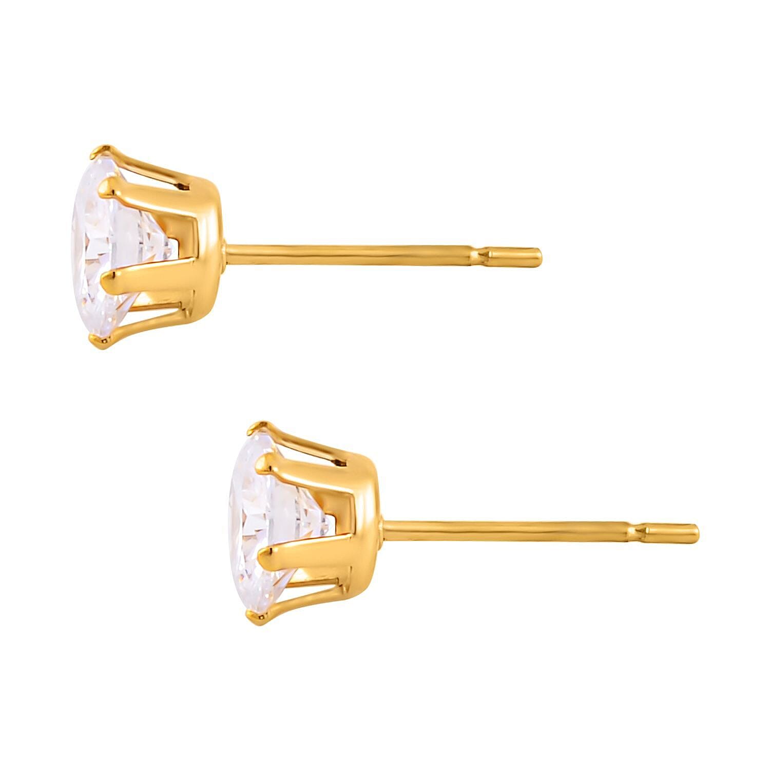 Set of 4 pairs Simulated Diamod, Austrian Crystal Hoops and Stud Earrings in Stainless Steel