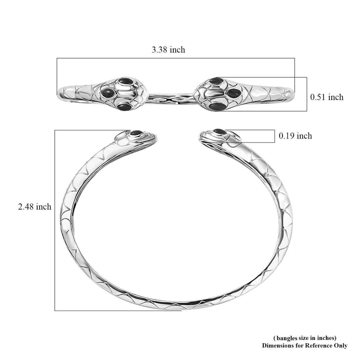 Karis Sable Ethiopian Welo Opal (D) 0.60 ctw Snake Cuff Bracelet (6.50 In) and Earrings in Platinum Bond image number 6