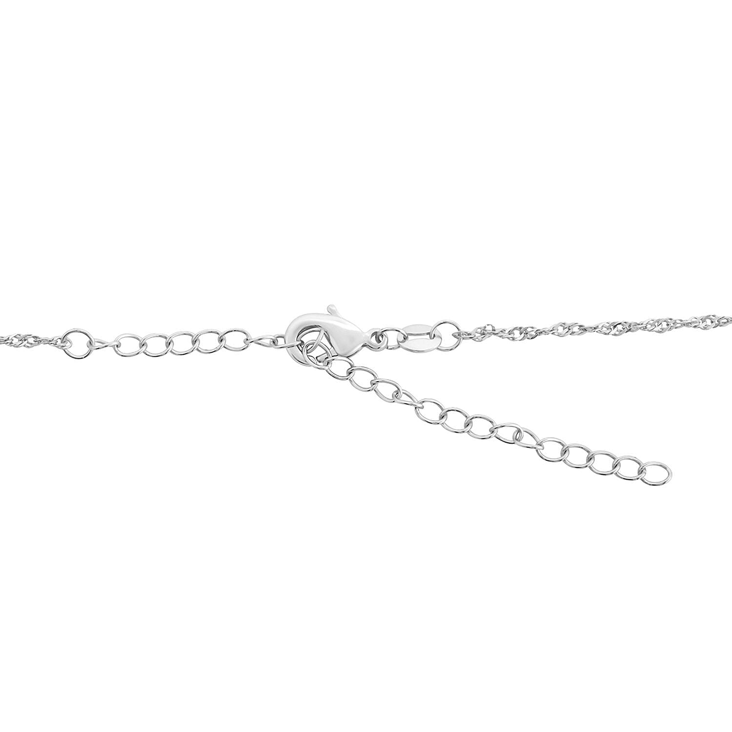 Amethyst and Simulated Diamond 1.75 ctw Pendant Necklace in Silvertone 18 Inches