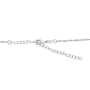 Amethyst and Simulated Diamond 1.75 ctw Pendant Necklace in Silvertone 18 Inches