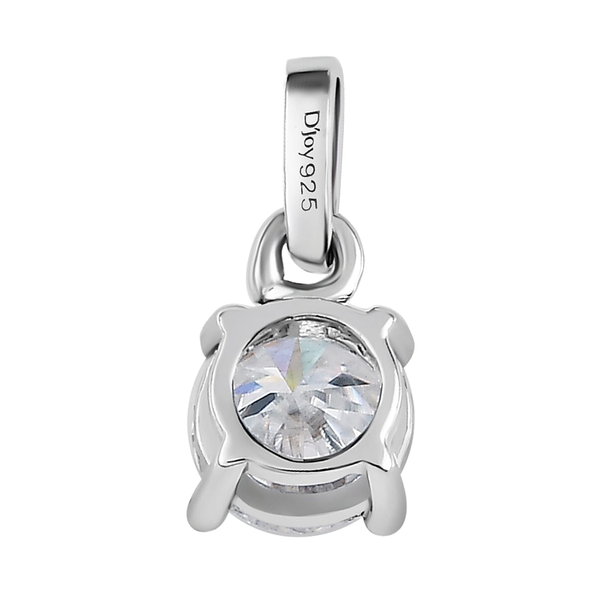 100 Facet Moissanite 1.65 ctw Ring (Size 10.0) and Pendant without Chain in Platinum Over Sterling Silver image number 7
