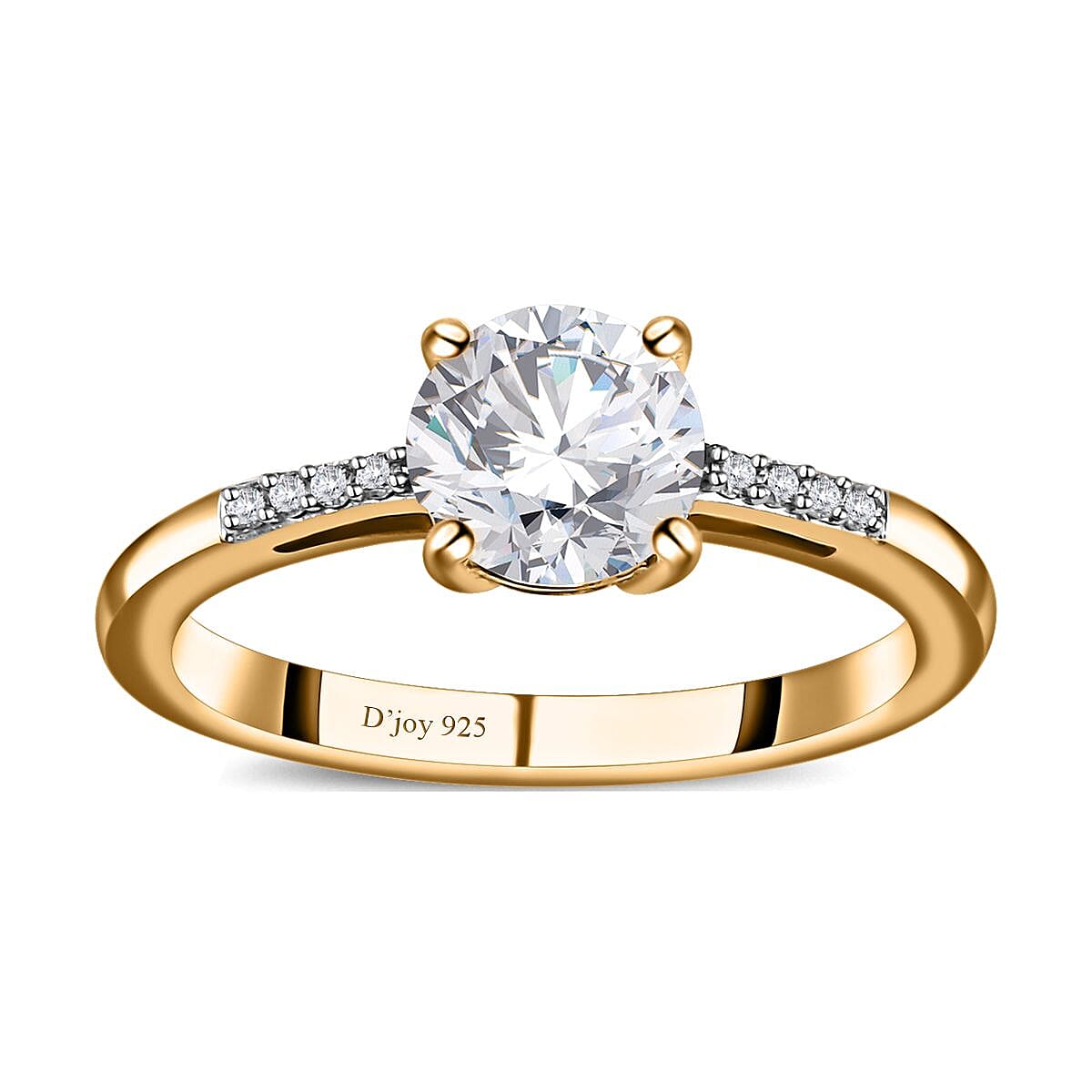 100 Facet Moissanite Ring (Size 5.0) and Pendant in Vermeil Yellow Gold Over Sterling Silver 1.50 ctw