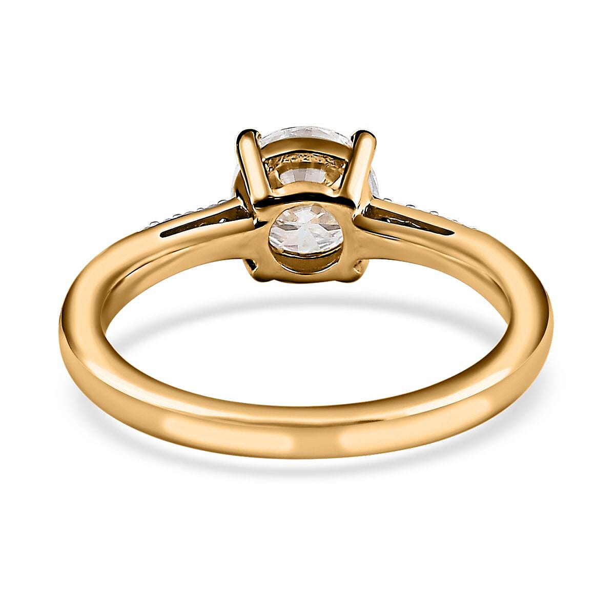 100 Facet Moissanite Ring (Size 5.0) and Pendant in Vermeil Yellow Gold Over Sterling Silver 1.50 ctw