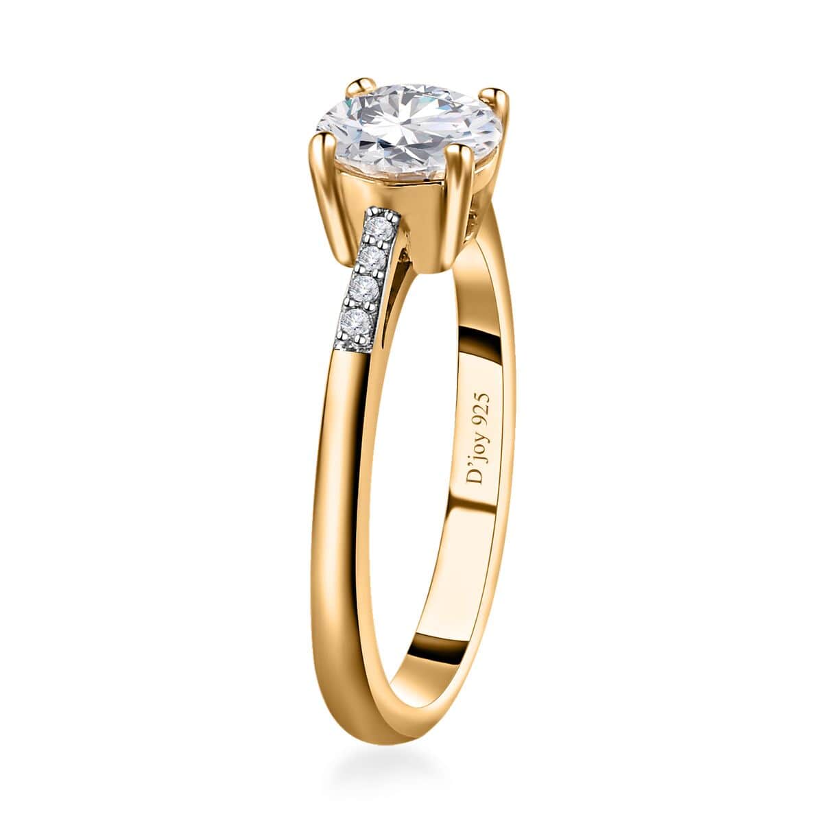 100 Facet Moissanite Ring (Size 8.0) and Pendant in Vermeil Yellow Gold Over Sterling Silver 1.50 ctw image number 4