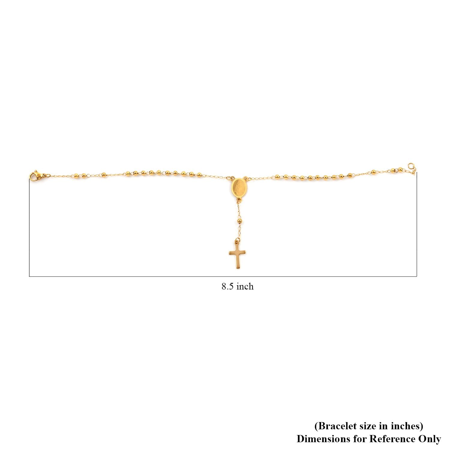 Stainless Steel ION Plated Yellow Gold Bracelet Necklace Jewelry Set for Women - Picture 8 of 9