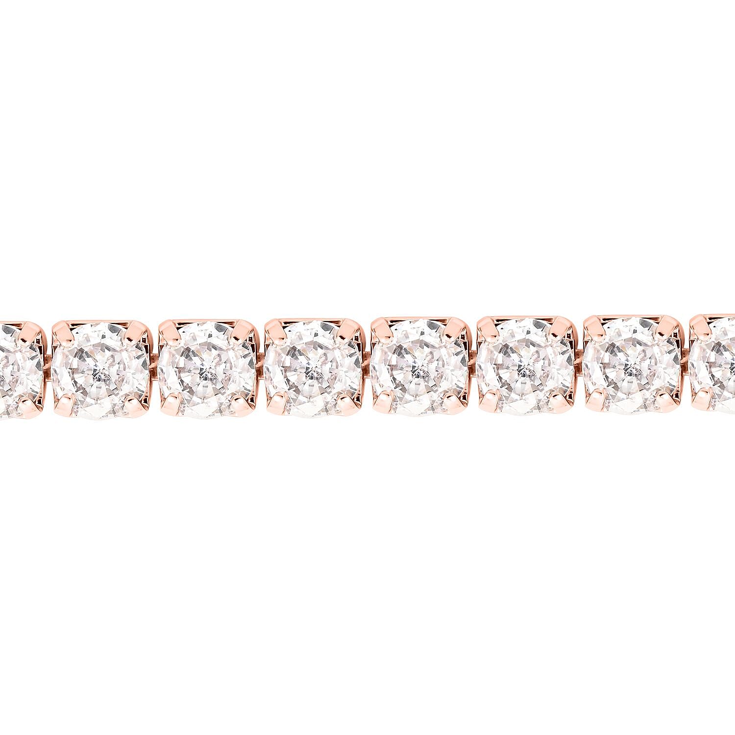 Simulated Diamond Bracelet (6.5In) and Earrings in ION Plated RG Stainless Steel 6.50 ctw