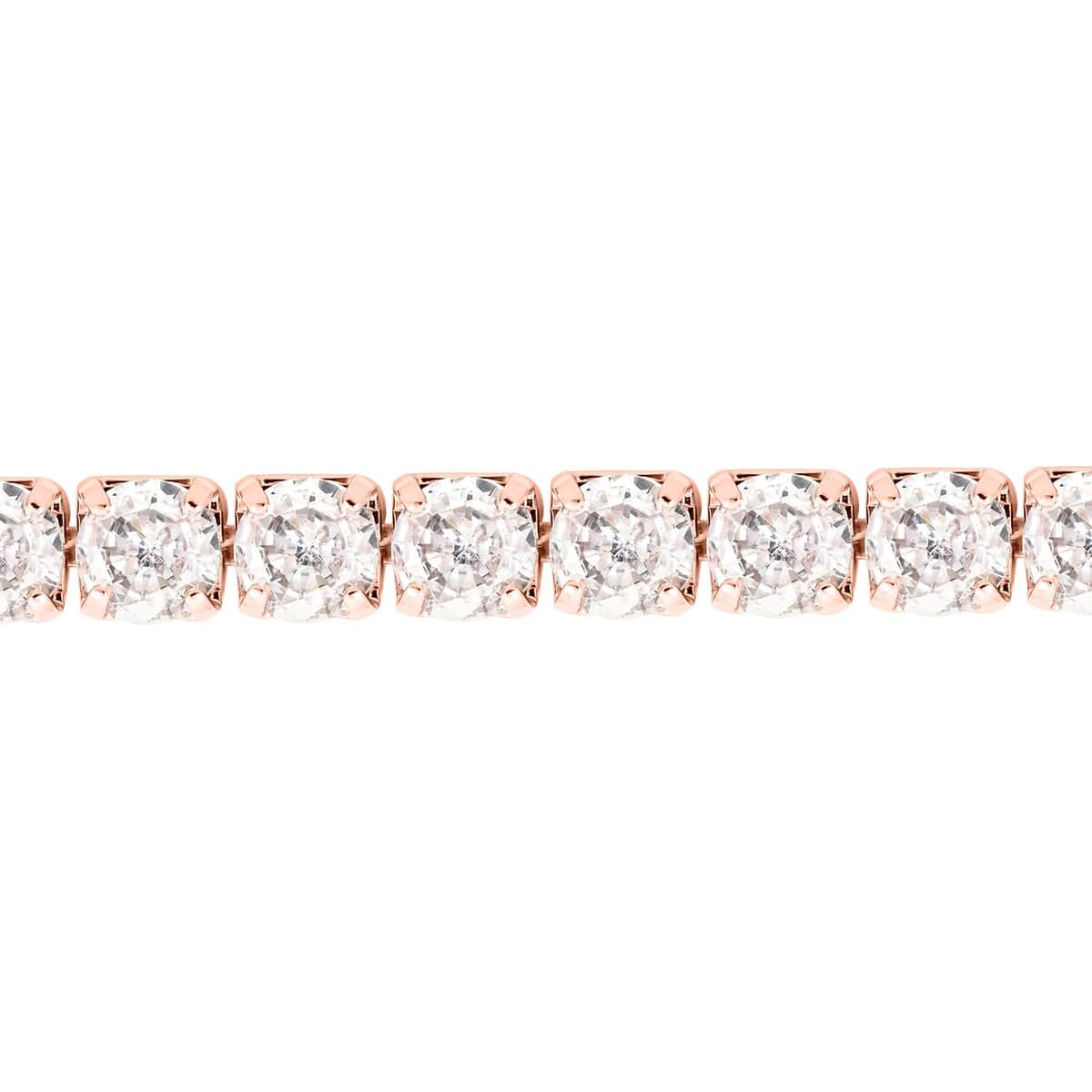 Simulated Diamond Bracelet (6.5In) and Earrings in ION Plated RG Stainless Steel 6.50 ctw image number 2