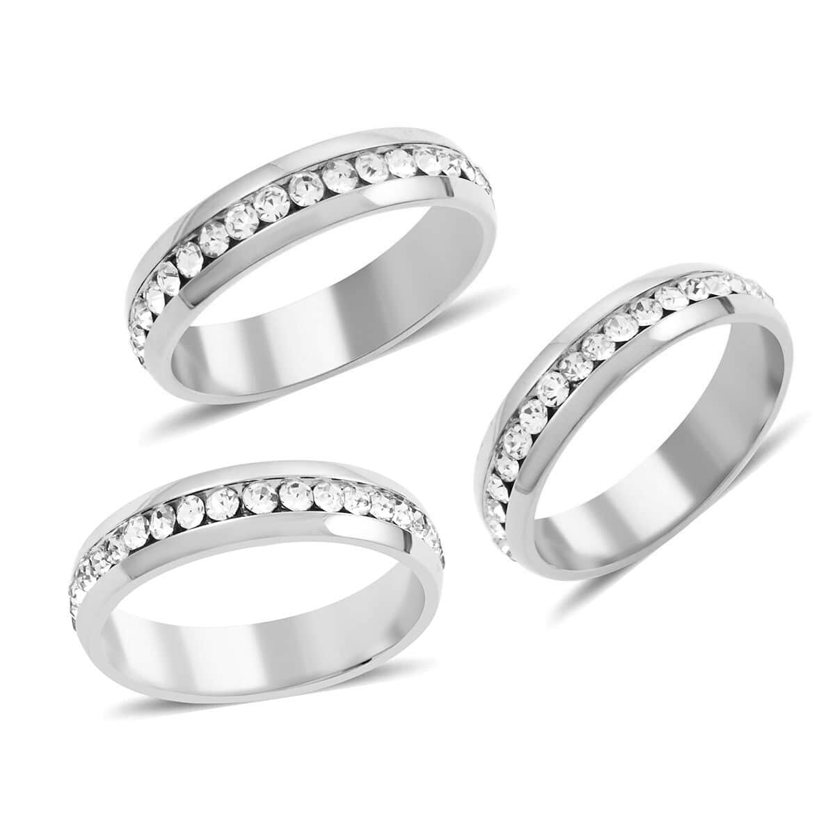 Buy Austrian Crystal Set of 3 Ring (Size 7.0) in ION Plated YG, RG
