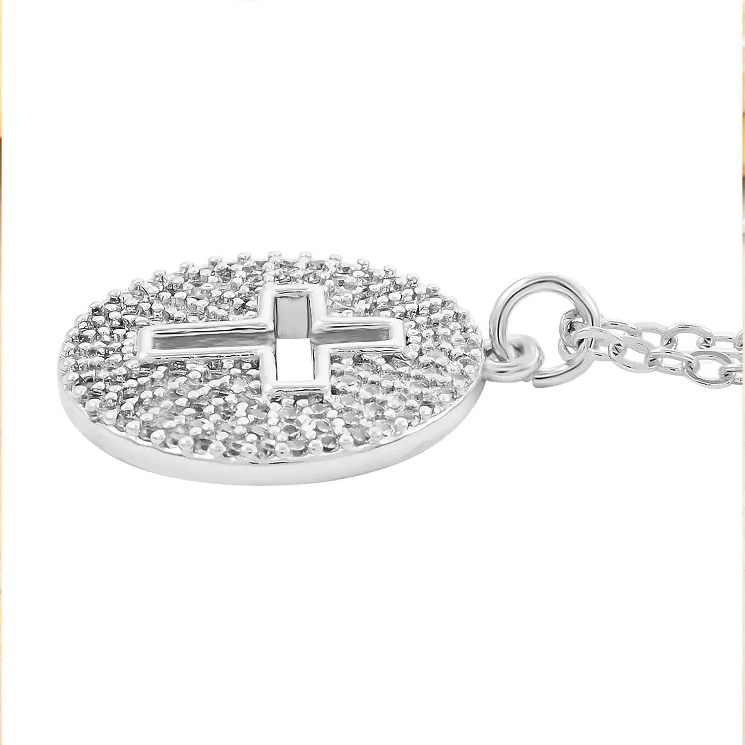 Simulated Diamond Necklace (18 Inches) and Earrings in Stainless Steel 3.10 ctw