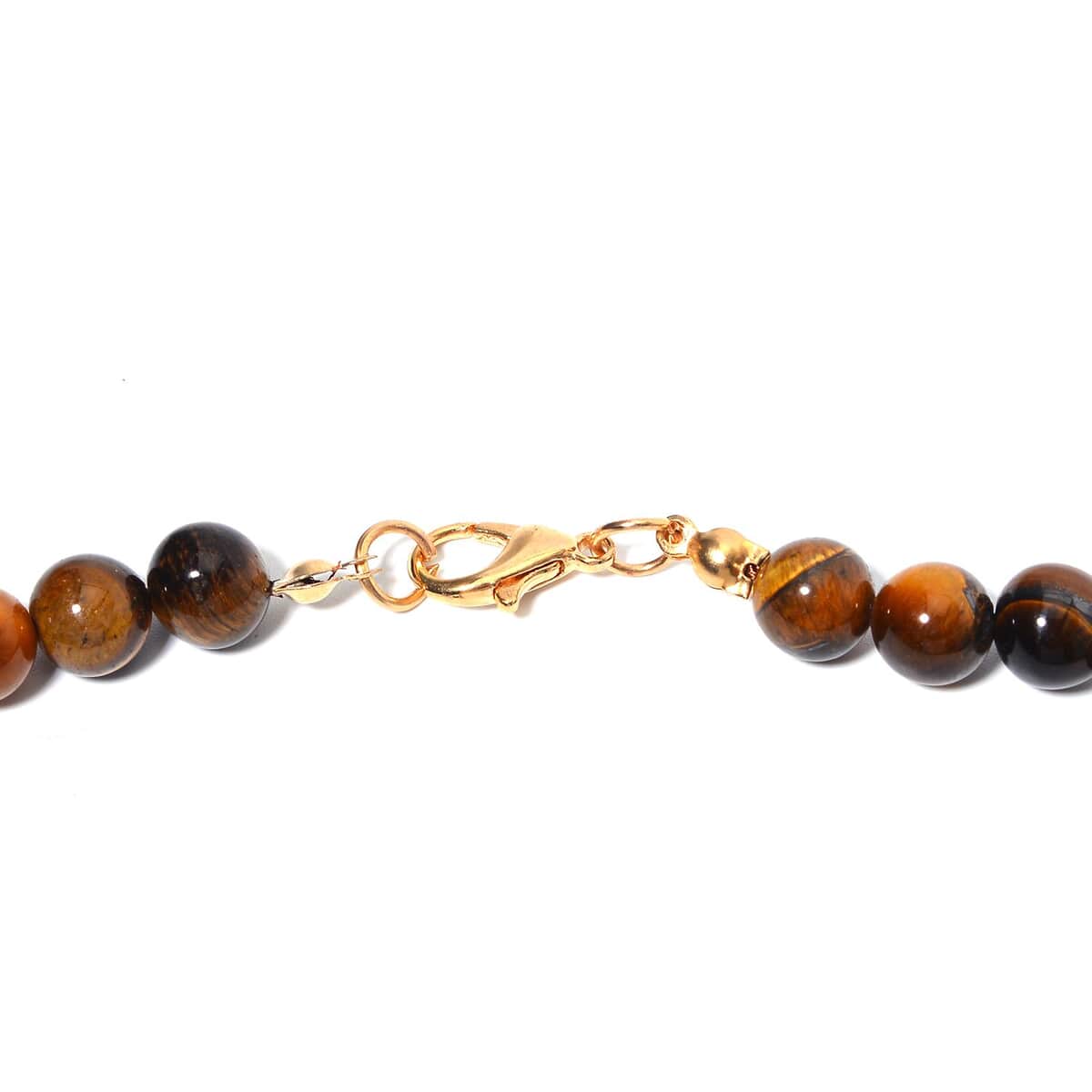 Yellow Tiger's Eye Halo Pendant with Beaded Necklace 18-20 Inches in Goldtone 305.35 ctw image number 4