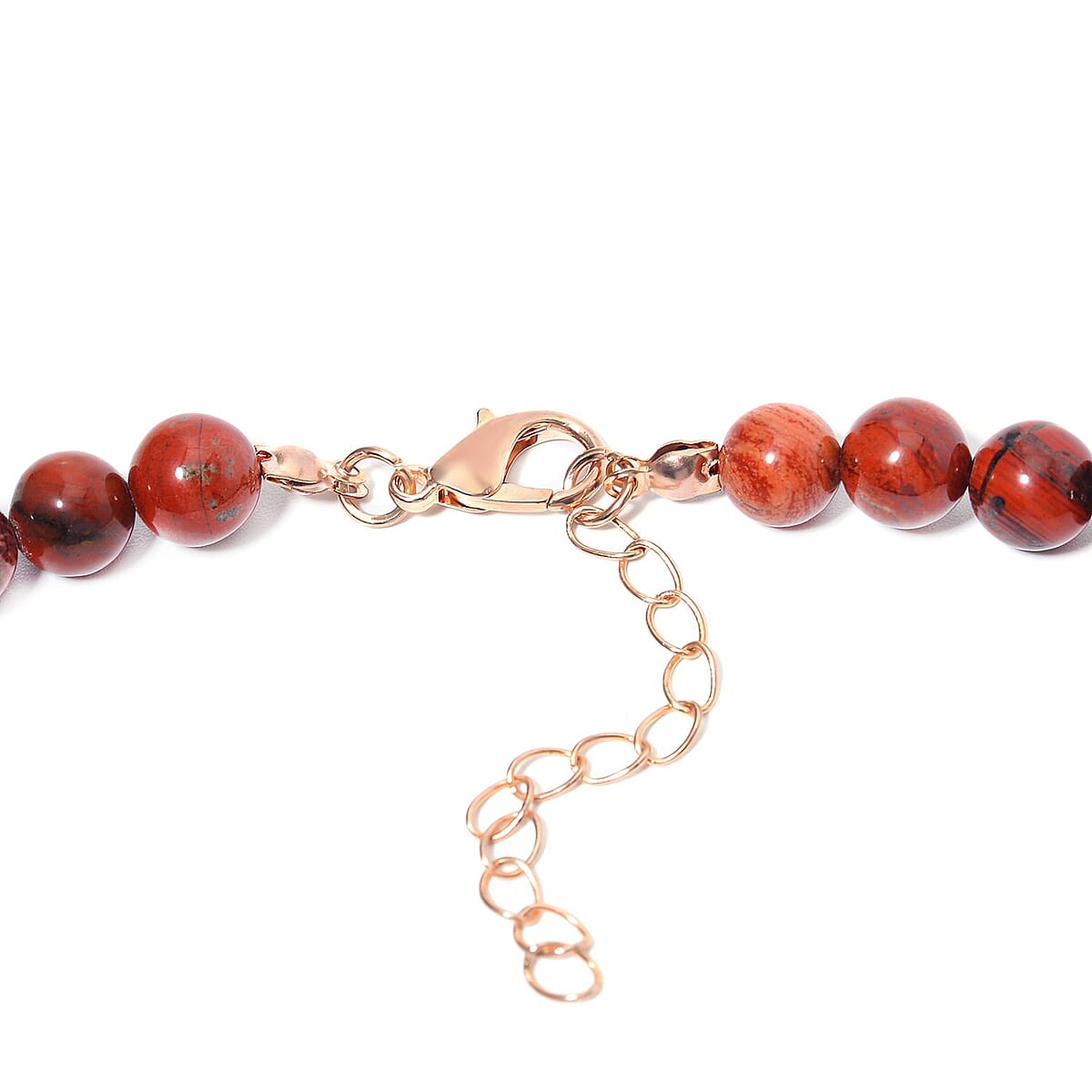 Red Jasper Halo Pendant with Beaded Necklace 18-20 Inches in Rosetone 291.60 ctw image number 4
