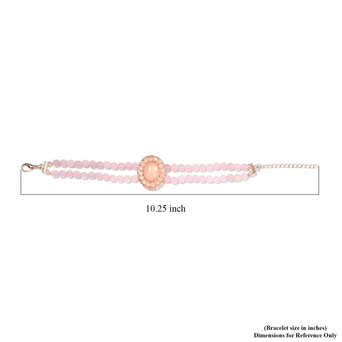 Galilea Rose Quartz Halo Dangle Earrings and Double Row Bracelet (8.0-10.0In) in Rosetone 140.60 ctw image number 4