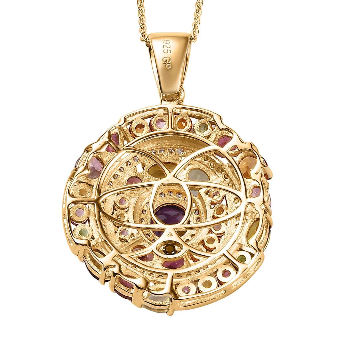 GP Celestial Dream Collection Premium African Amethyst and Multi Gemstone 5.25 ctw Pendant Necklace in Vermeil Yellow Gold Over Sterling Silver 20 Inches image number 4