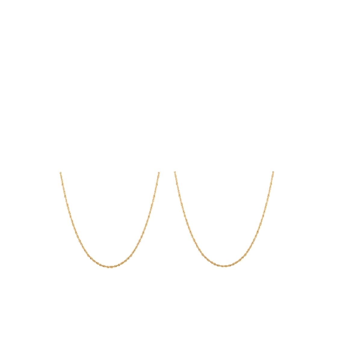Set of 2 10K Yellow Gold 1.5mm Rope Chain Necklace 18,20 Inches 2.70 Grams image number 0