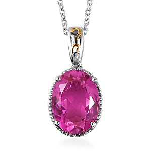 Karis Radiant Orchid Quartz Pendant in 18K YG Plated and Platinum Bond with Stainless Steel Necklace 20 Inches 9.35 ctw