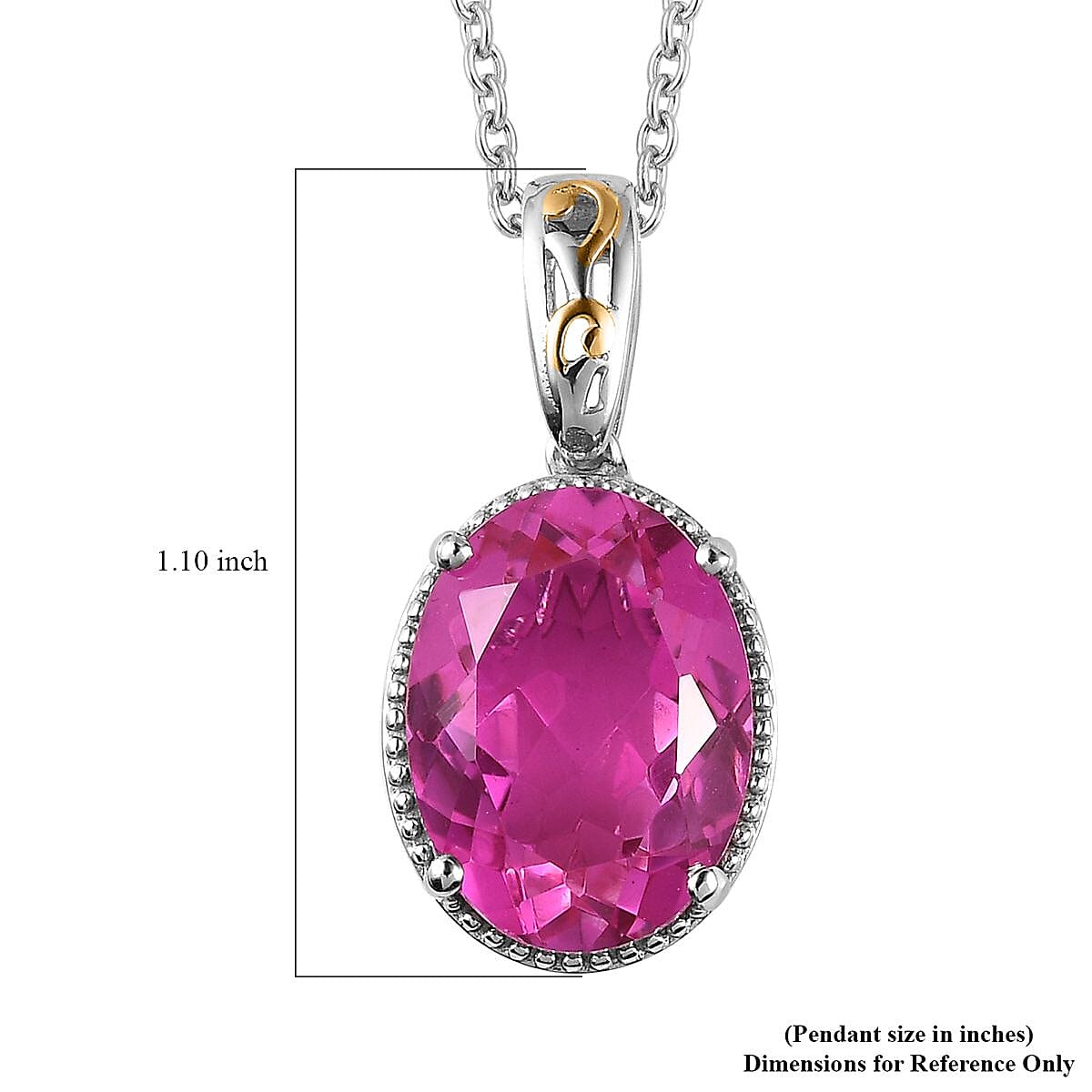 Karis Radiant Orchid Quartz Pendant in 18K YG Plated and Platinum Bond with Stainless Steel Necklace 20 Inches 9.35 ctw