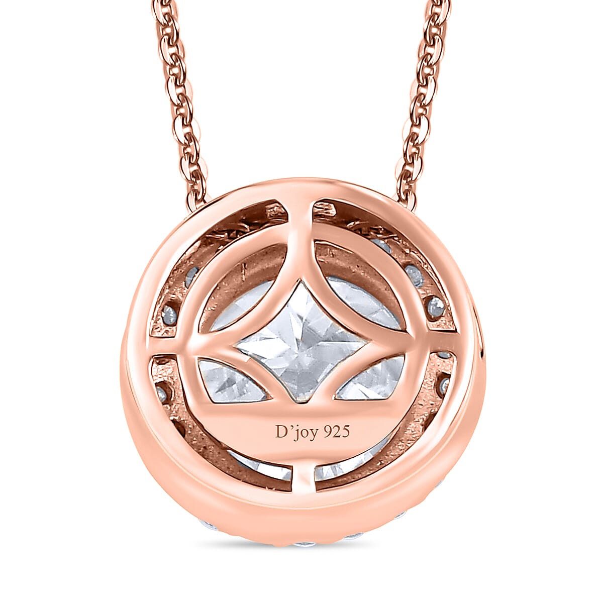 Moissanite Pendant Necklace 20 Inches in Vermeil Rose Gold Over Sterling Silver 2.70 ctw