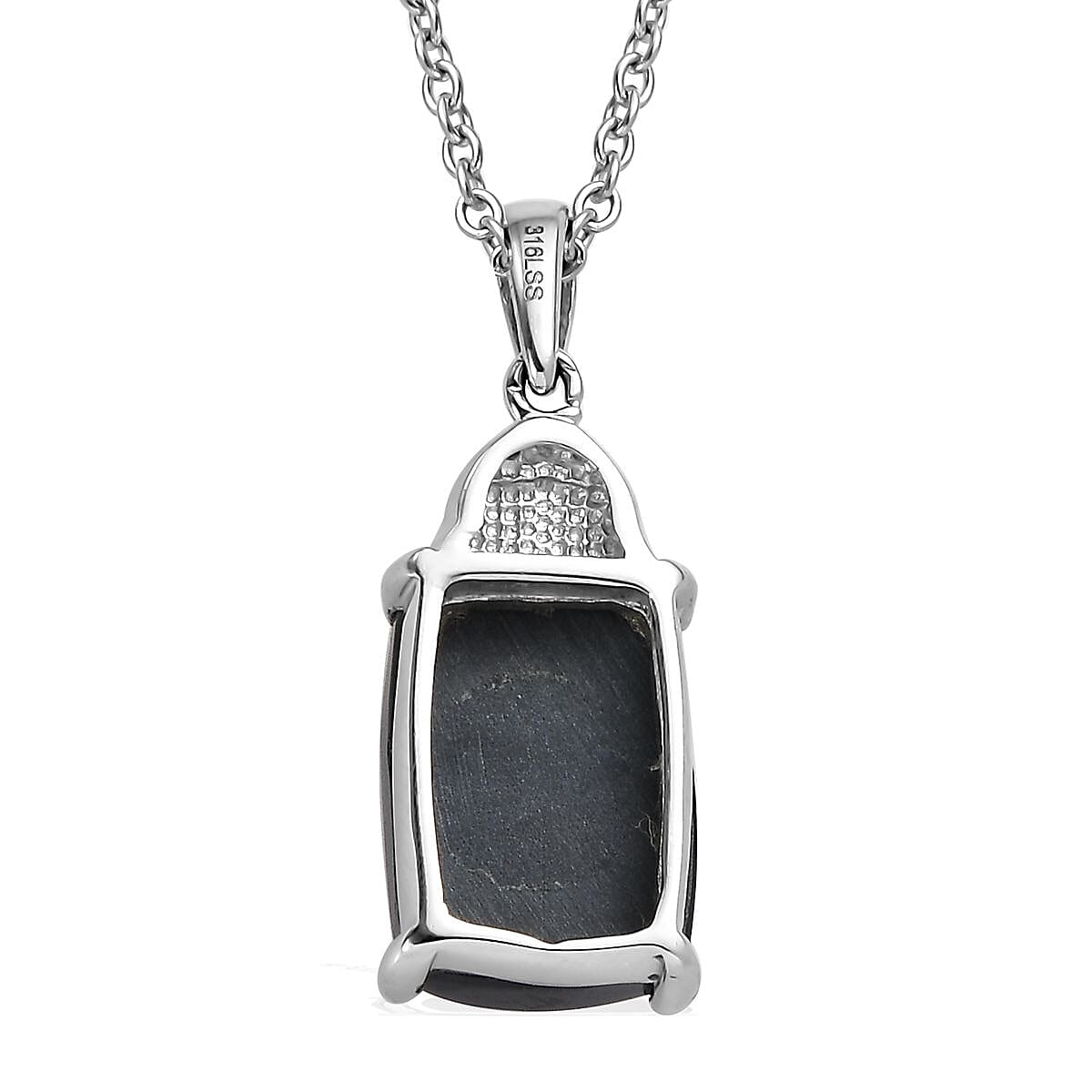 Australian Vivianite Solitaire Ring (Size 5.0) and Pendant Necklace 20 Inches in Stainless Steel 11.40 ctw
