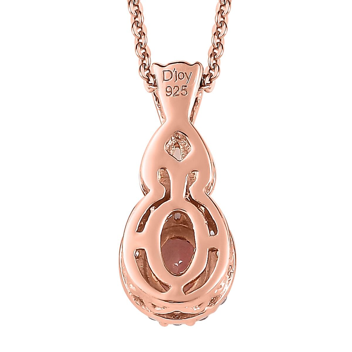 Premium Blush Tourmaline, White Zircon Halo Ring (Size 5.0) and Pendant Necklace 20 Inches in Vermeil Rose Gold Over Sterling Silver 1.15 ctw